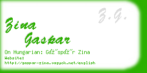 zina gaspar business card